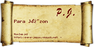Para Jázon névjegykártya